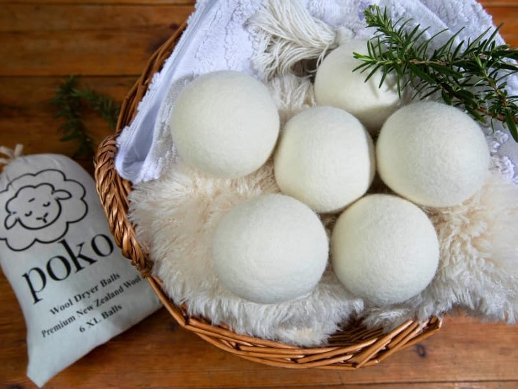 Wool Dryer Balls - 6 XL Pack | 100% Natural Fabric Softener | Chemical-Free, Anti-Static, Reusable Laundry Dryer Balls